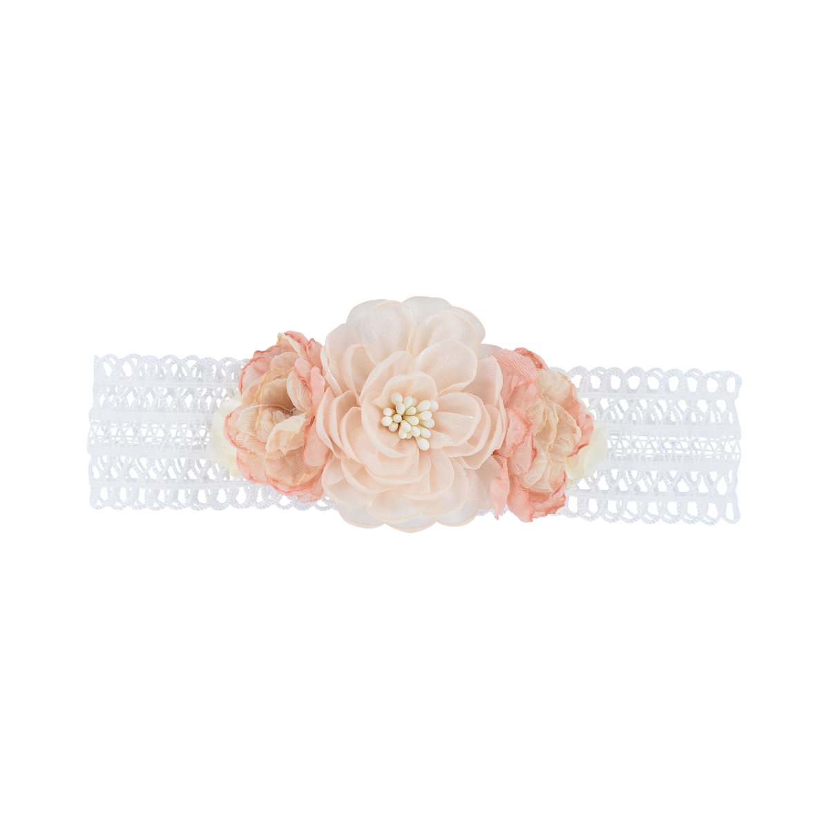 Dusty Rose Sheer Roses Headband