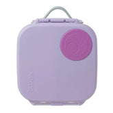 Purple mini lunchbox container with a purple lid on a light gray background