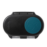 Black and blue lunchbox with a b.box brand logo on a light gray background