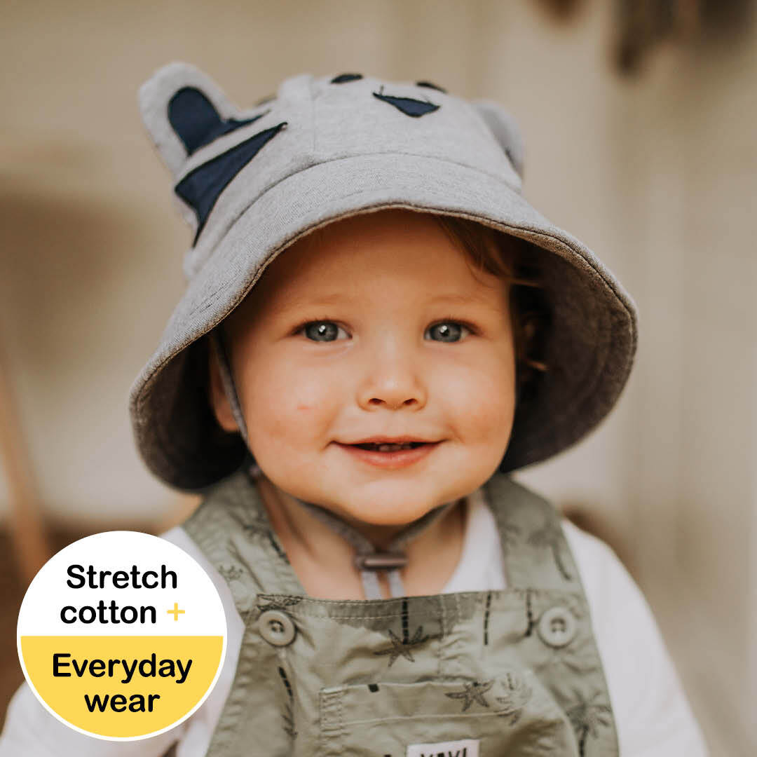 Bedhead | Lil' Tiger Toddler Bucket Hat with Strap - Grey Marle