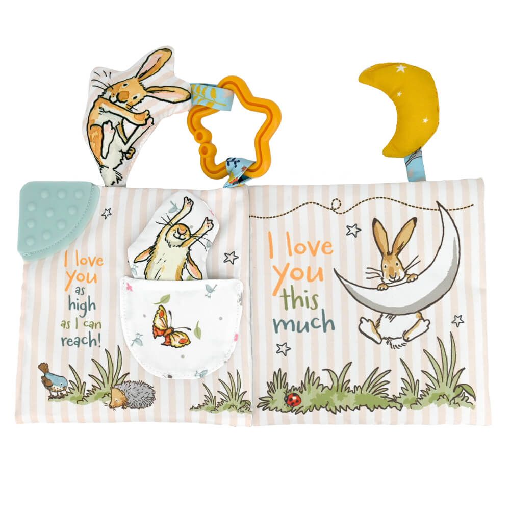 Children's book with illustrations of a rabbit and text - Guess How Much I love You
on a white background