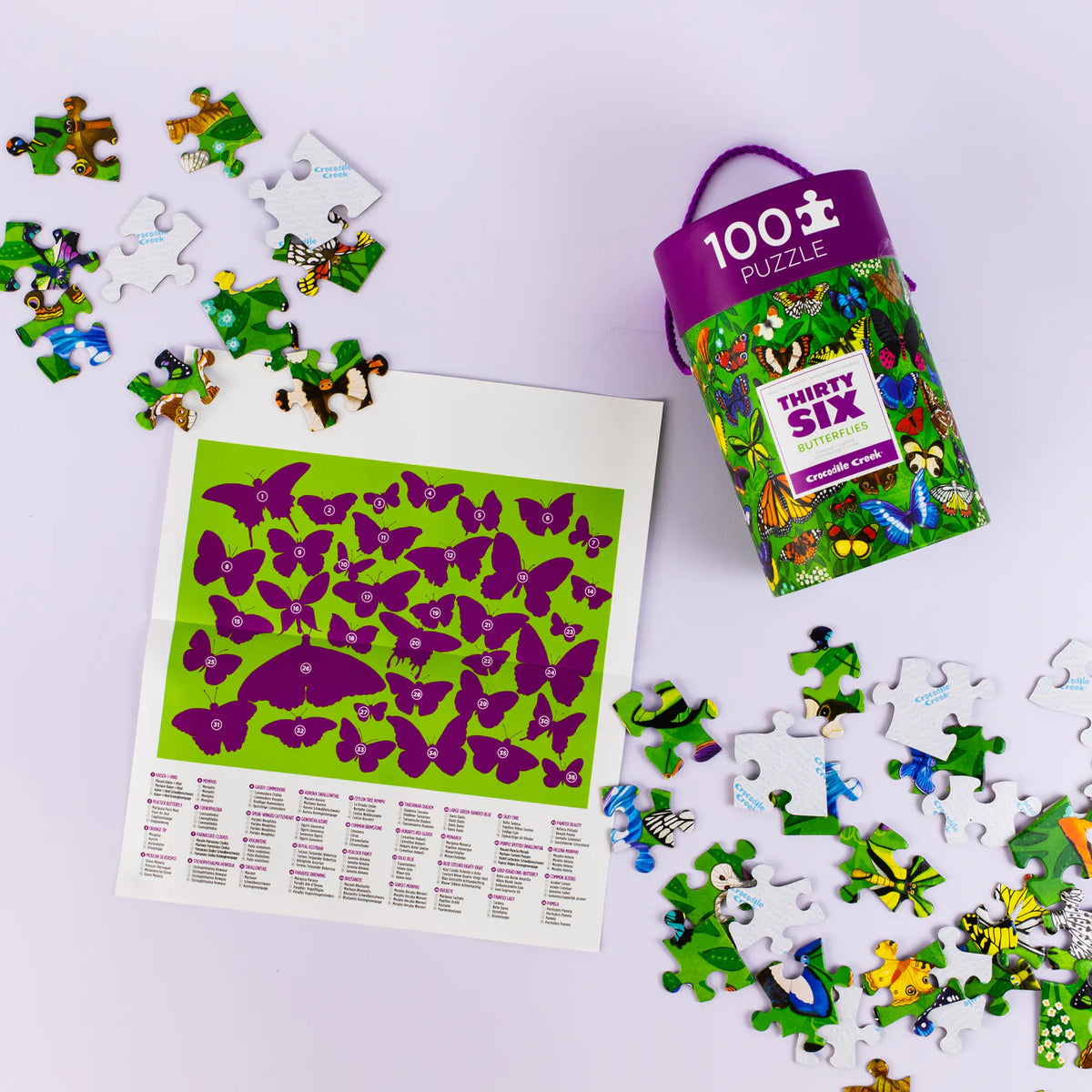 Crocodile Creek | 36 Animal Puzzle 100 pc - Butterfly World