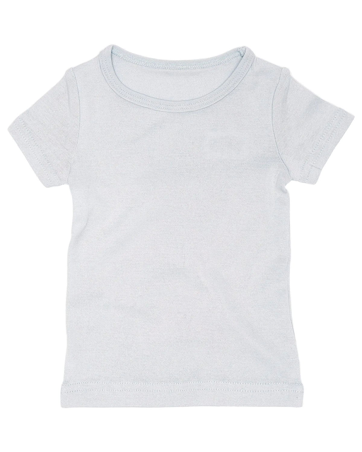 Plain white t-shirt on a light gray background