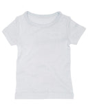 Plain white t-shirt on a light gray background