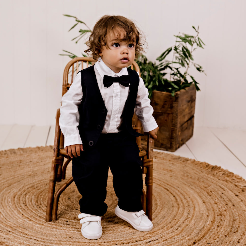 Finley Linen Vest - Navy
