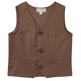 Finley Linen Vest - Chocolate