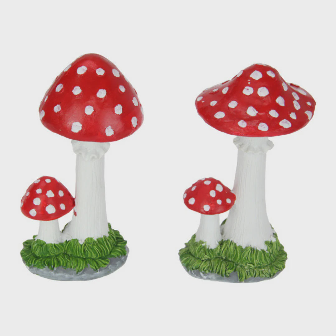 19CM TWIN RED GARDEN MUSHROOM