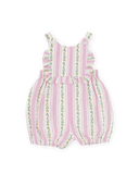 ANTIQUE STRIPE STRAWBERRY BUBBLE ROMPER