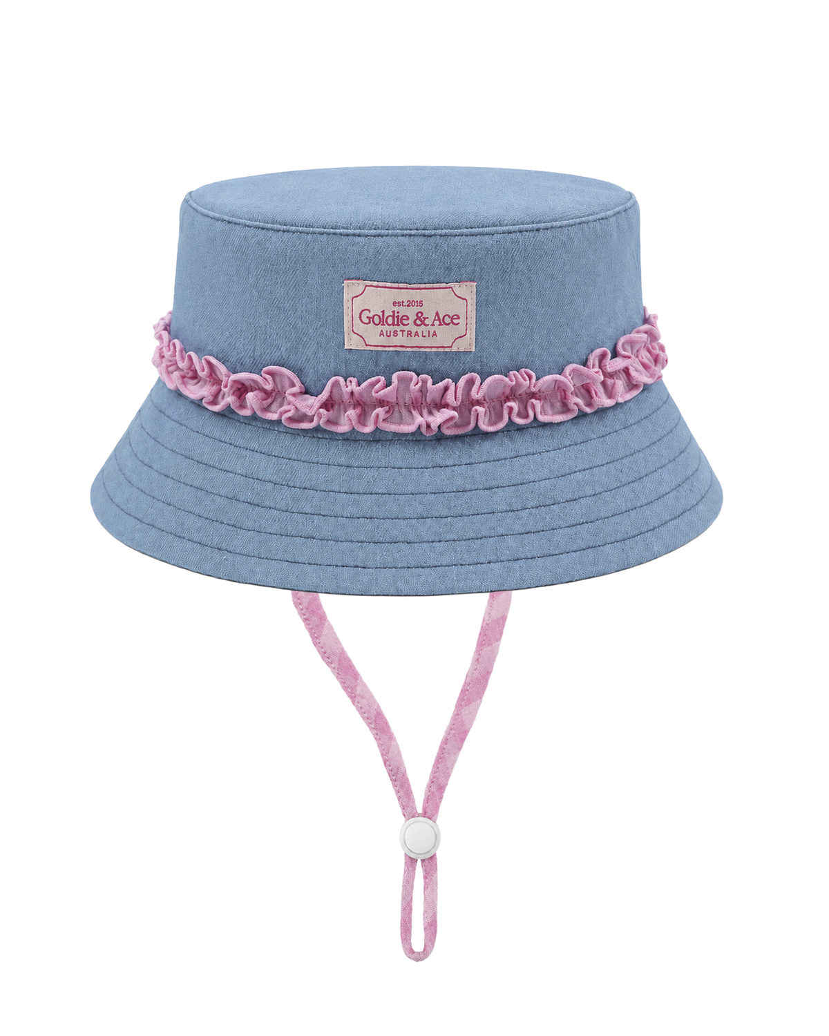 CHAMBRAY GINGHAM BUCKET HAT