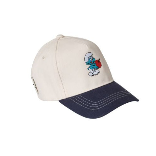 Cap with smurf cartoon character design on a white background