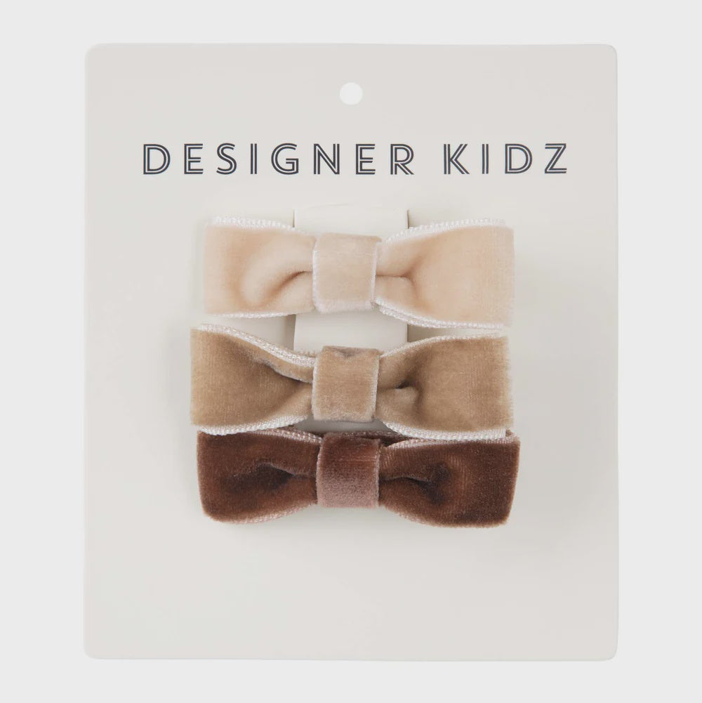 Velvet Bow Hair Clip Pack - Multi - One Size