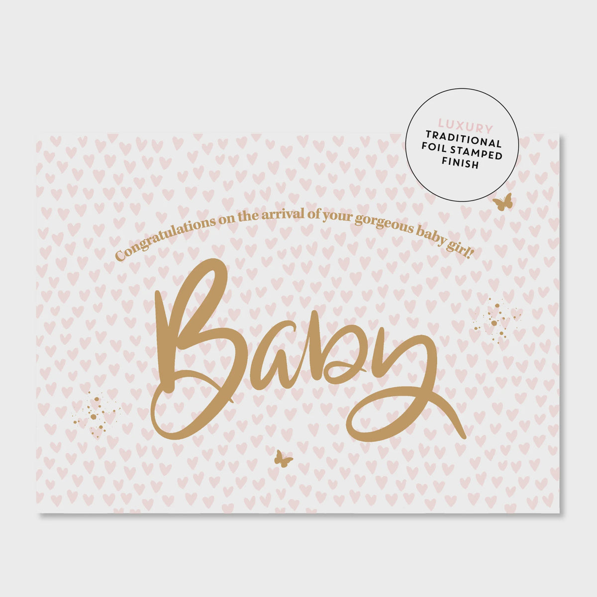 Greeting Card - Baby Hearts - Pink