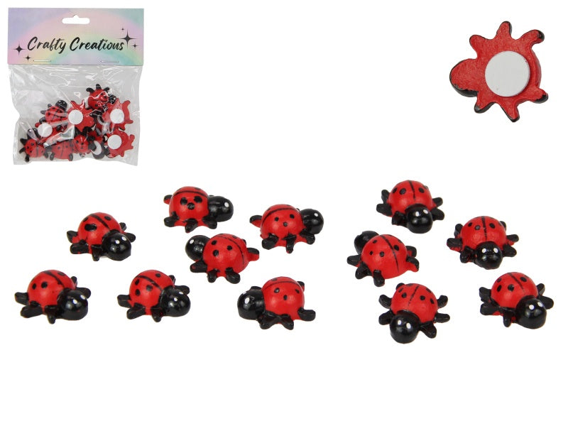 Set of 12 Craft Red Ladybugs