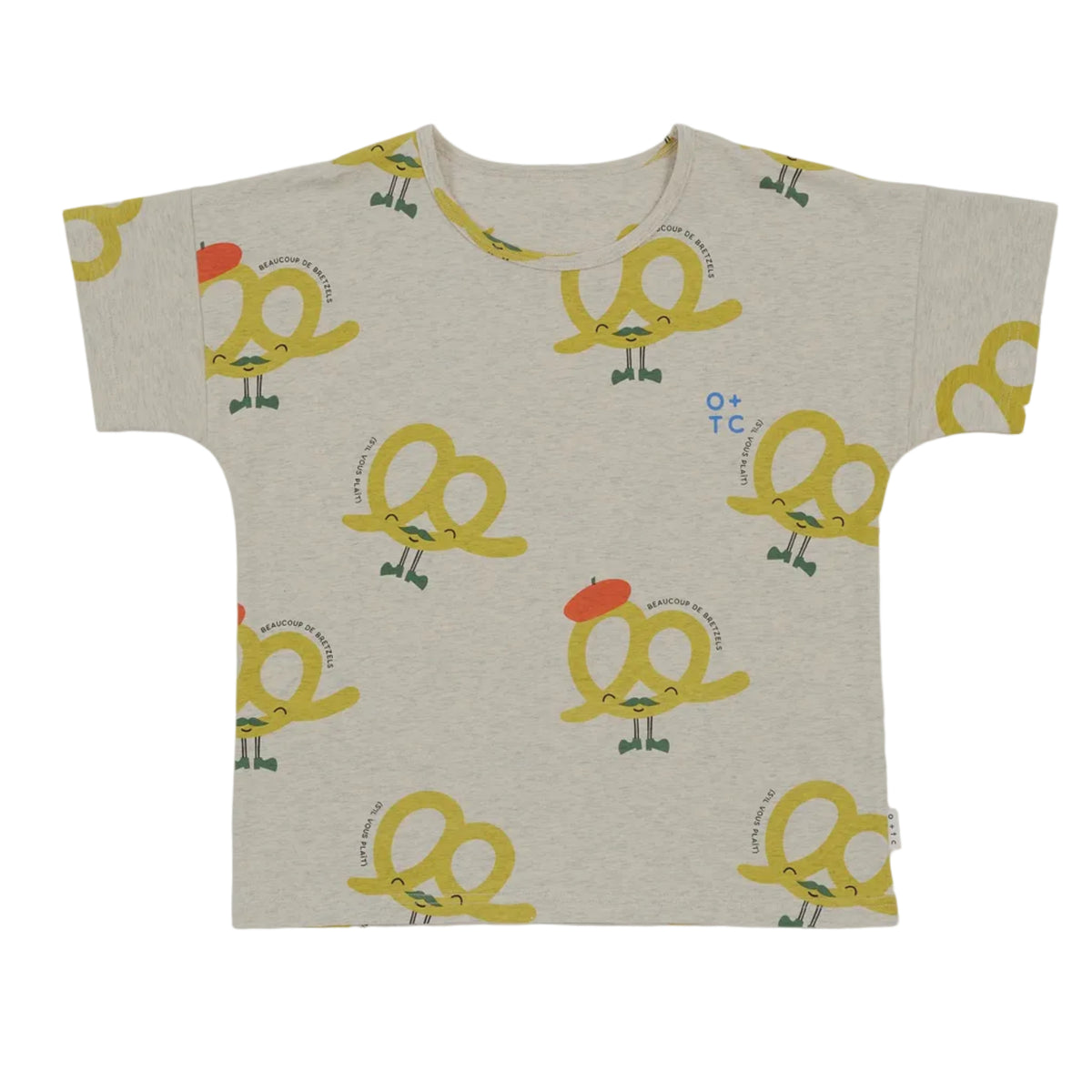 Monsieur Pretzel Relaxed Fit Tee - Marle w Big Pretzel