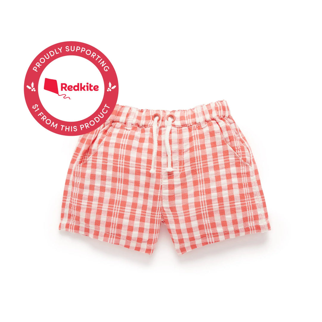 Gingham Shorts - Vintage Red Gingham