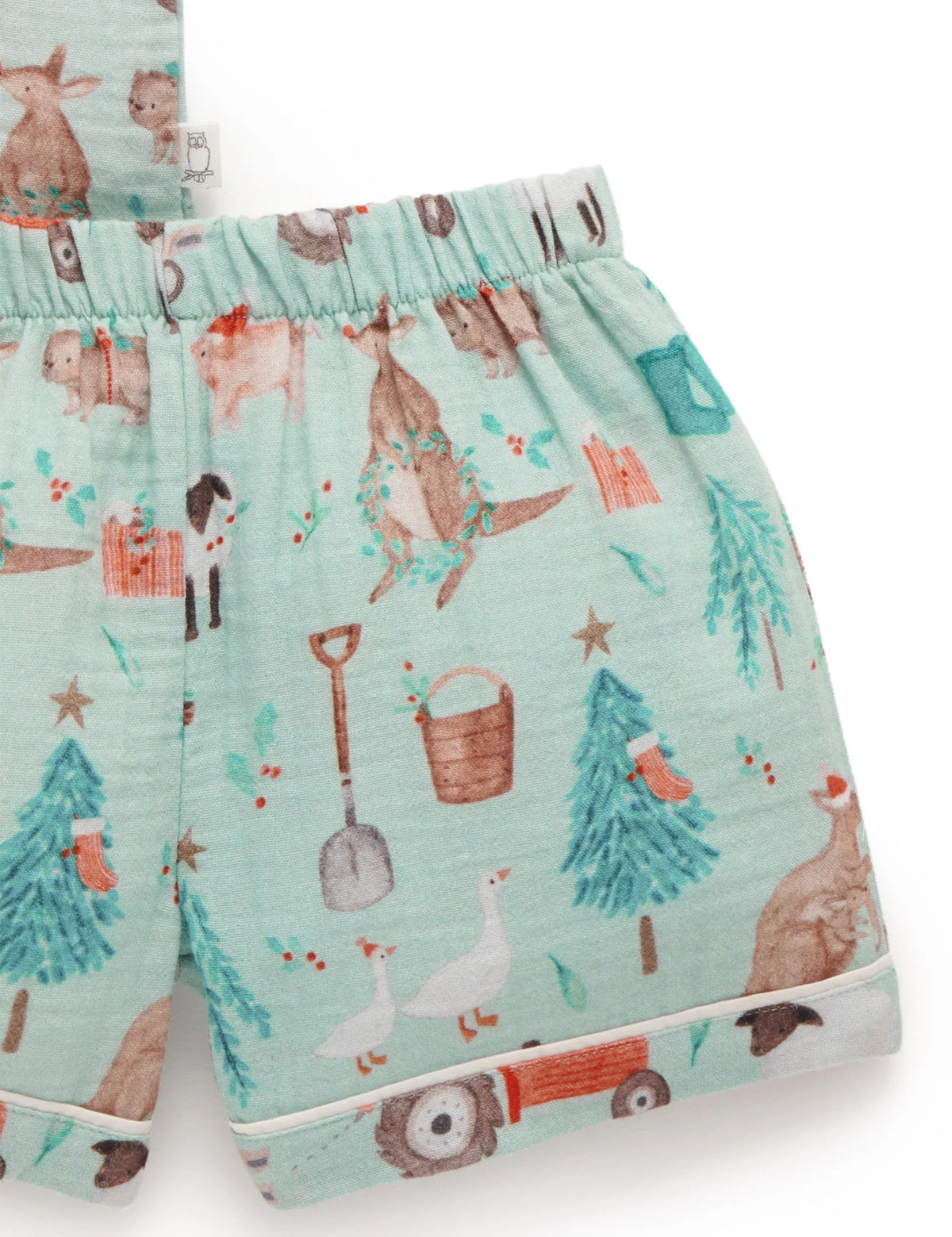 Short Crinkle PJ Set - Farmyard Christmas Crinkle