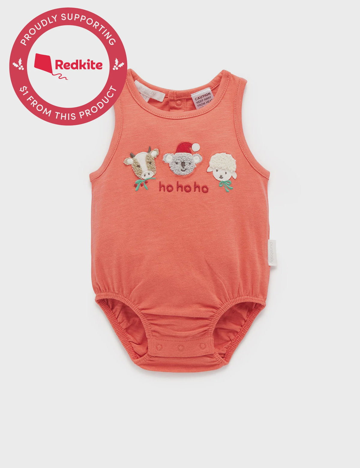 Koala Santa Bodysuit - Vintage Red
