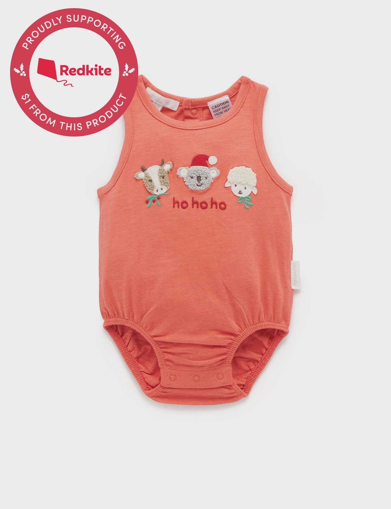 Koala Santa Bodysuit - Vintage Red