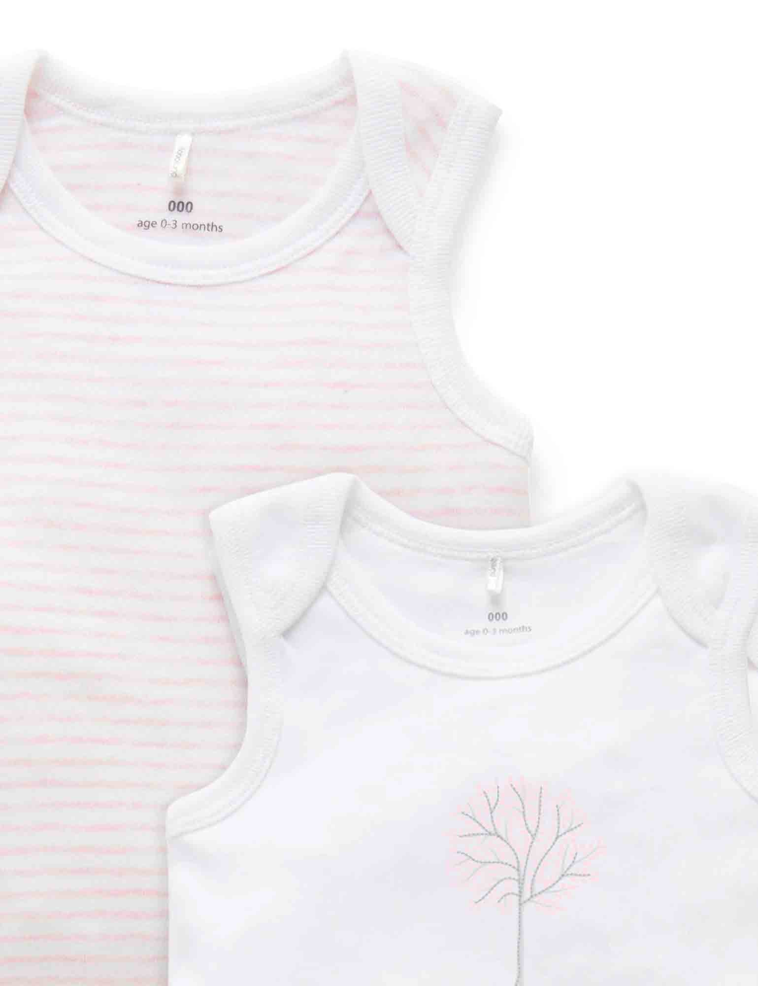 2 Pack Singlet Bodysuit - Pale Pink Dot Pack