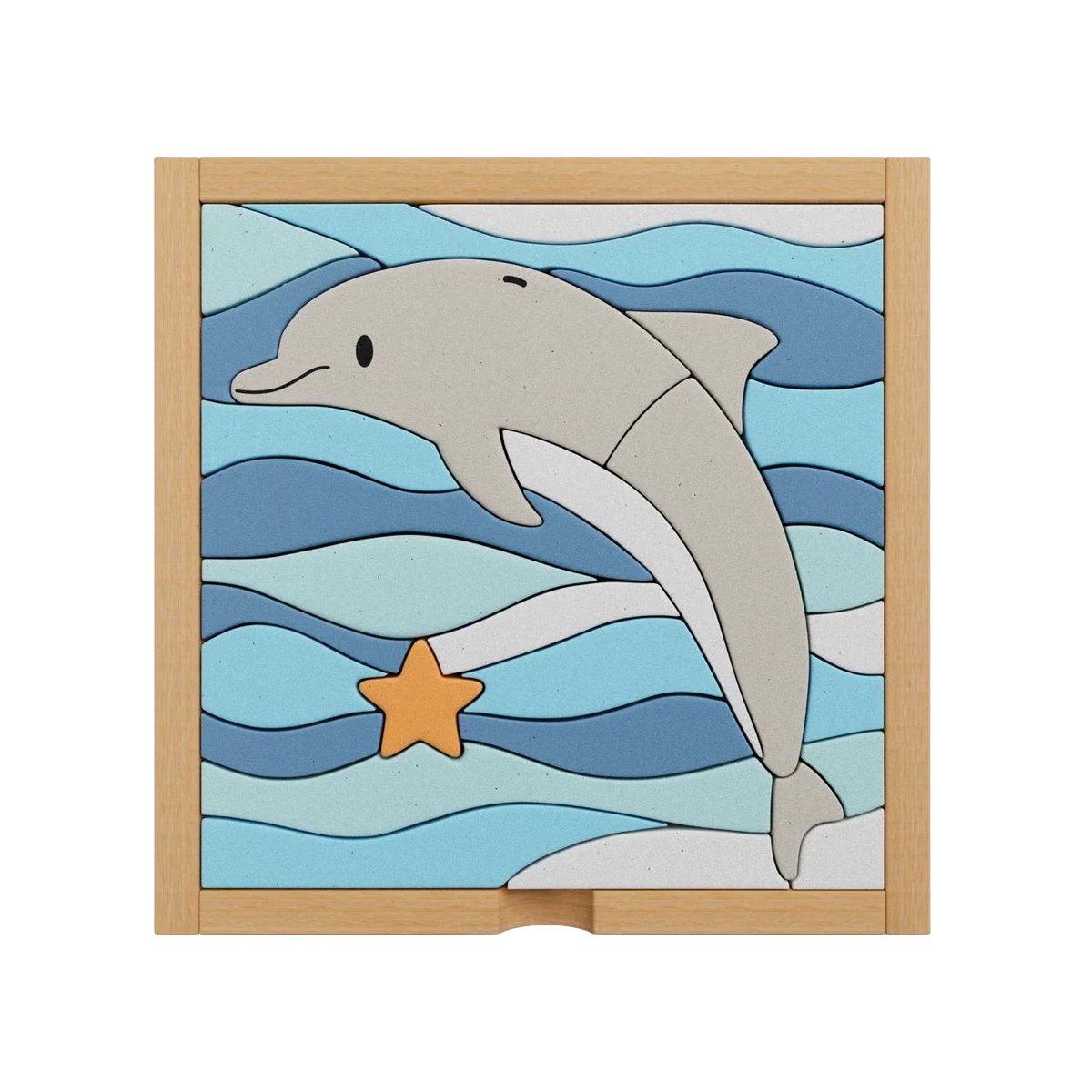 Stellavan & Papa - 3-in-1 Small Block Puzzle, Dolphin