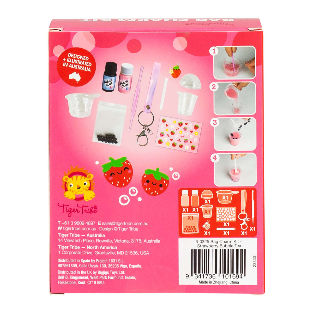 Bag Charm Kit - Strawberry Bubble Teac