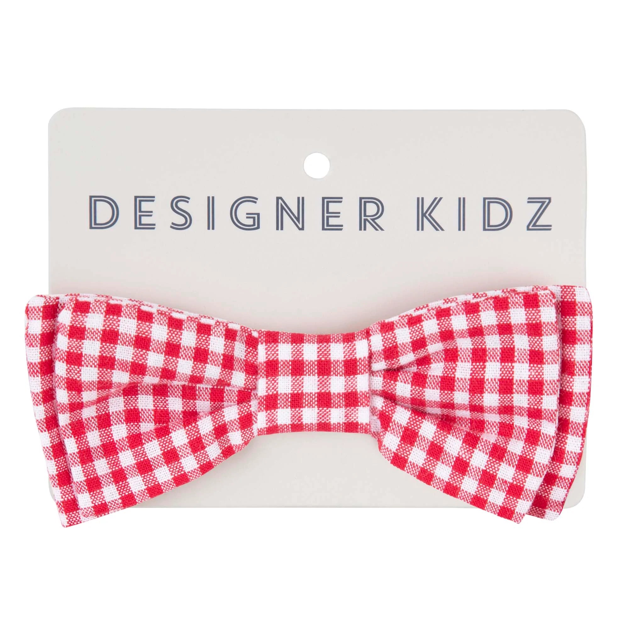 Designer Kidz | Jackson Gingham Bow Tie - (Red)