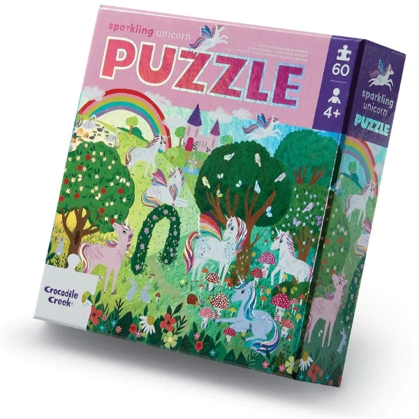 Crocodile Creek | Foil Puzzle 60 pc - Sparkling Unicorn