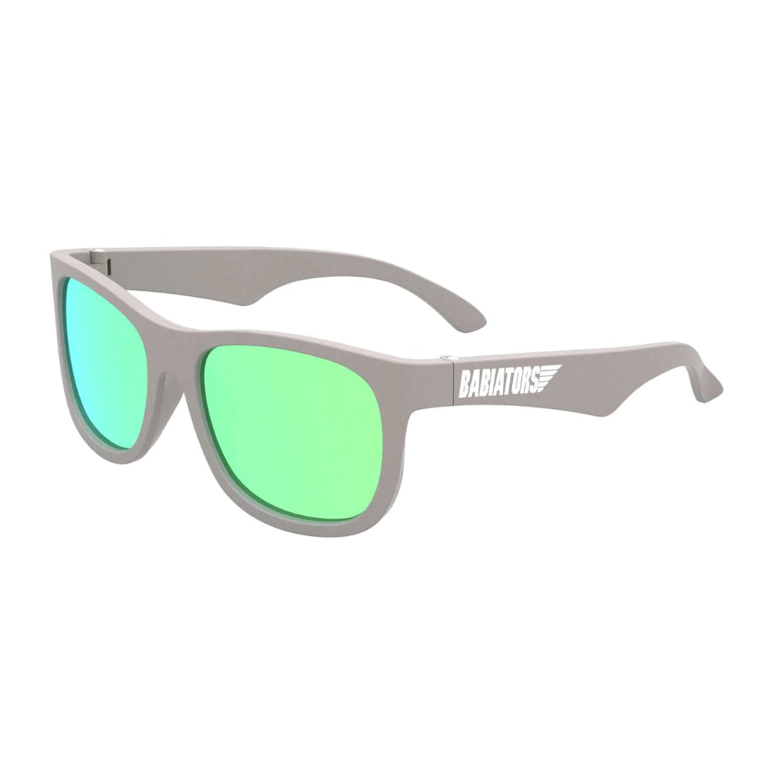 Babiators | Polarized Navigators - Includes Sunglasses Bag - (Graphite Gray - Green Mirrored Lenses)