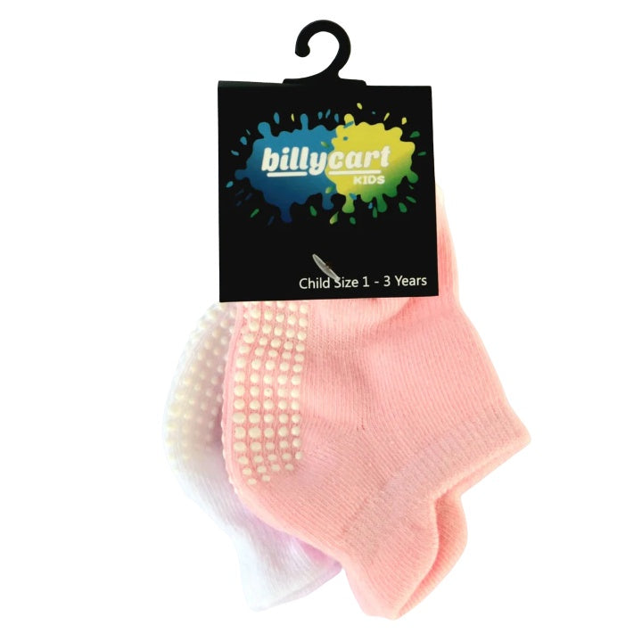 Grip Socks - Pink and White - 2 pack