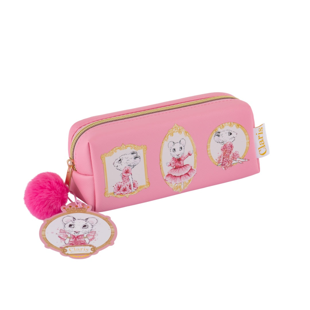 Claris Pencil Case with Pom Poms