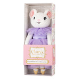 Claris the Mouse plush toy in a lilac dress