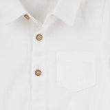 Archie L/S Button Romper - Ivory