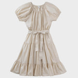 Designer Kidz | Lydia Tiered Cut-Out Dress - Stone