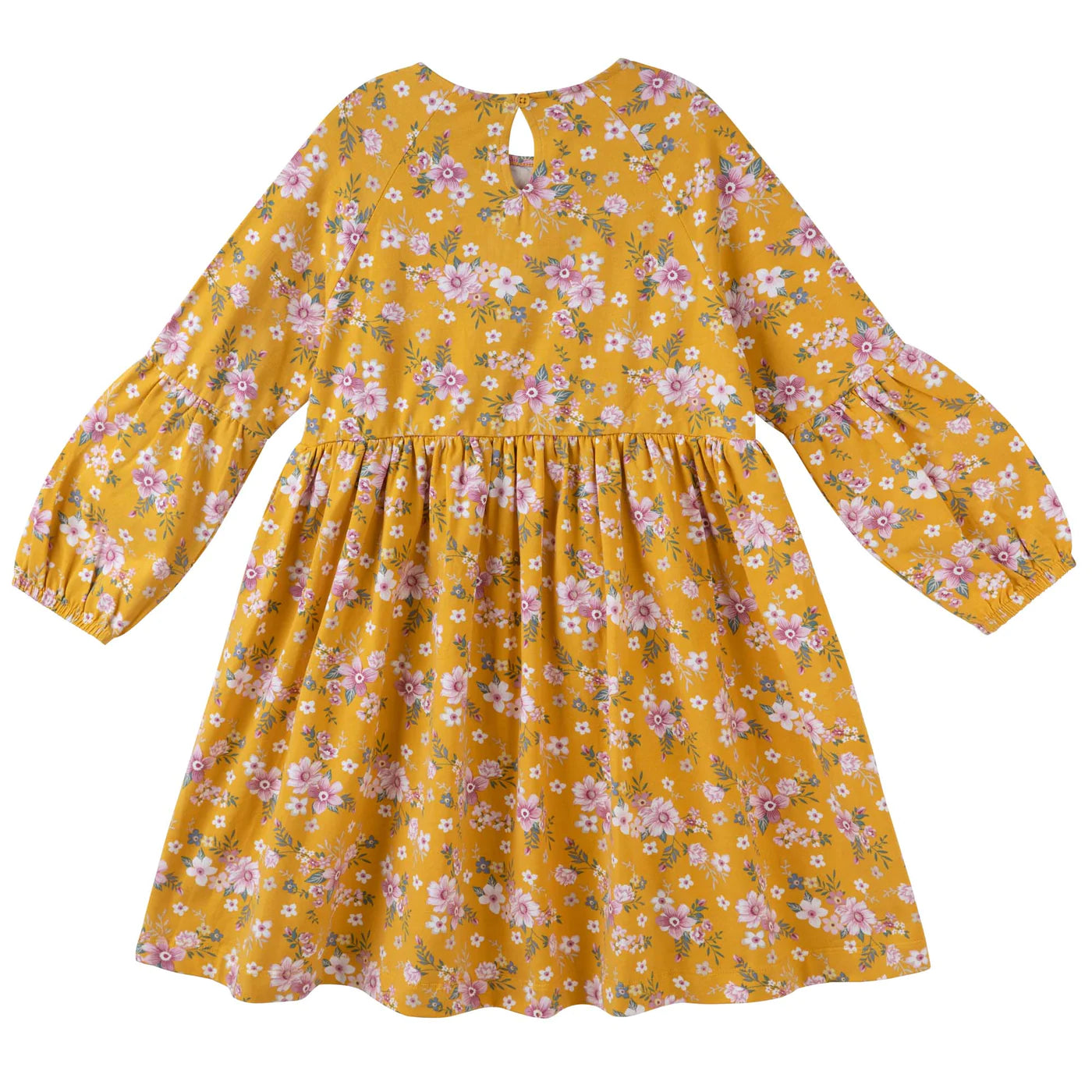 Millie Floral Poodle Long Sleeve Dress - Honey Gold