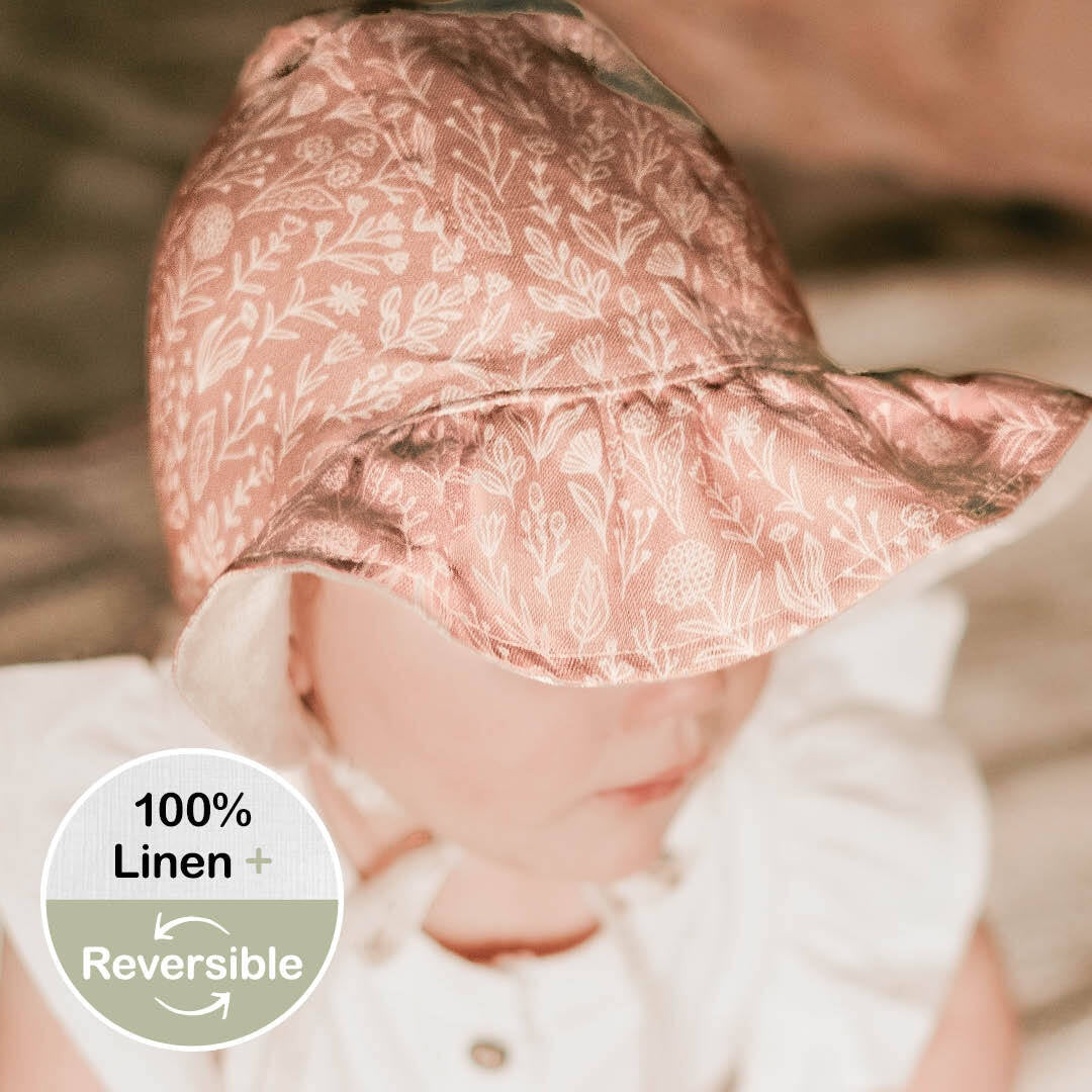 Bedhead | Reversible Ruffle Bonnet - (Freya / Flax)