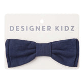 Designer Kidz | Finley/Toby Linen Bow Tie - (Navy)
