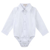 Baby boys formal long sleeved white romper