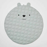 Bear Quilted Play Mat - Grey