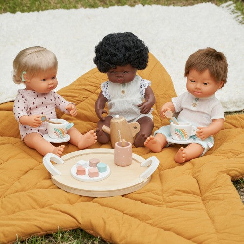 Miniland Doll Wooden Tea Set, 19 pieces