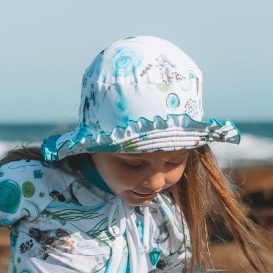 Frilly Brimmed Swim Hat