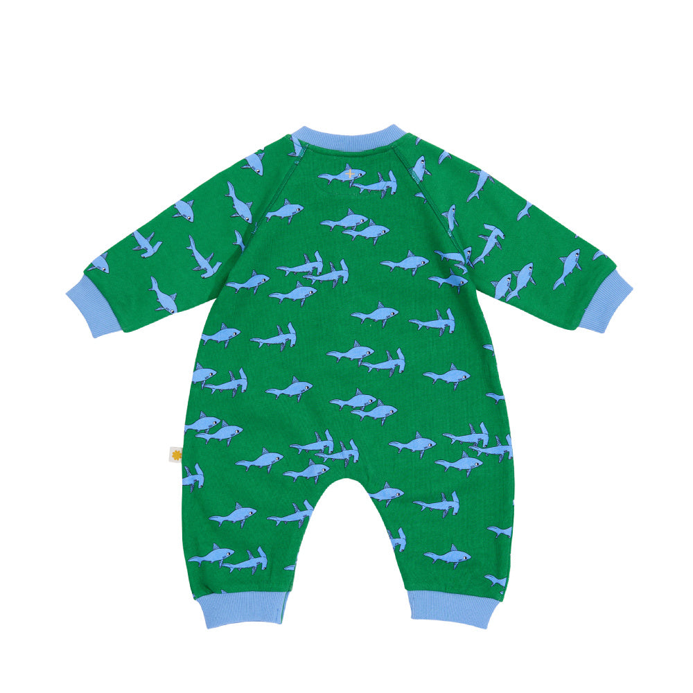Sharks Terry Relaxed Romper - Green