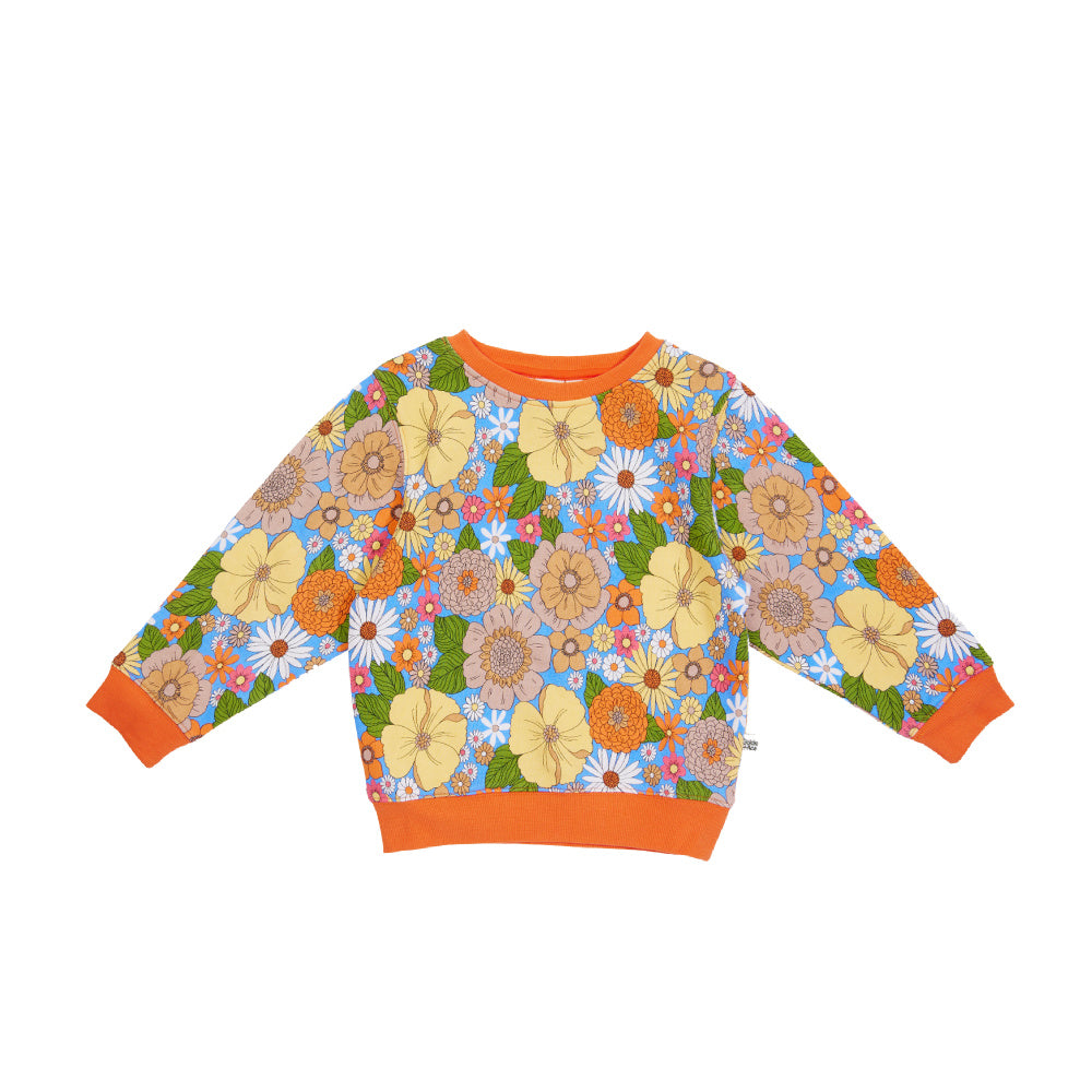 Zoe Floral Terry Relaxed Sweater - Multi Colour