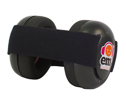Baby Ear muffs - Black Band with Black Ear Cups