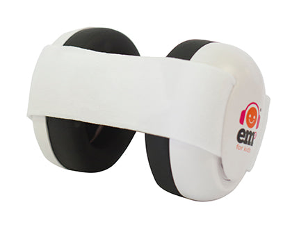 Baby Ear Muffs - White Band with White Ear Cups