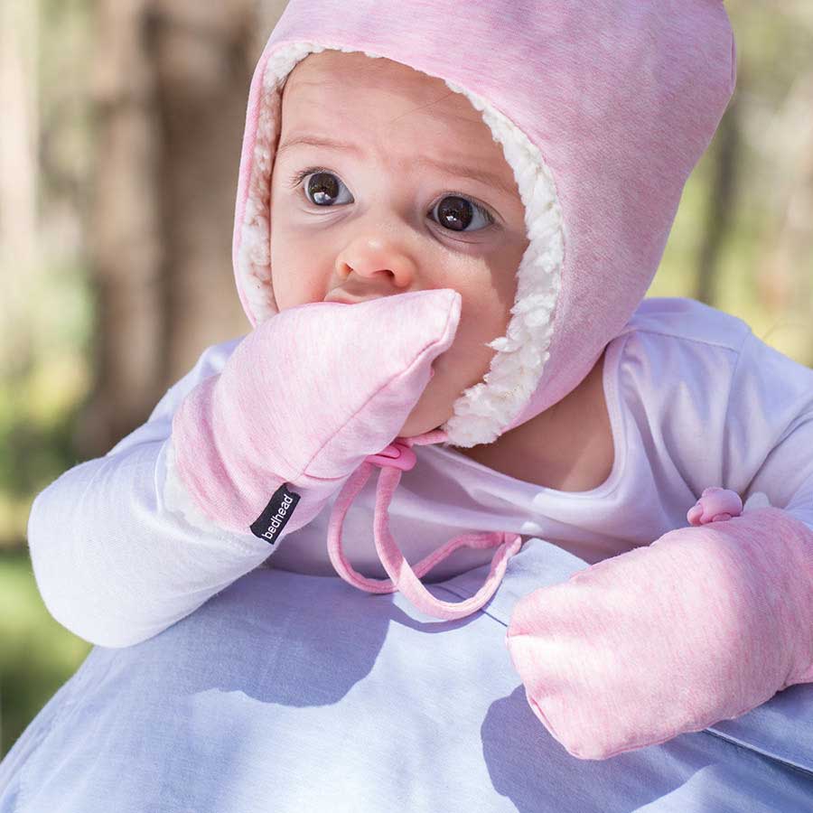 Bedhead - Fleecy Baby Mittens - Pink Marle
