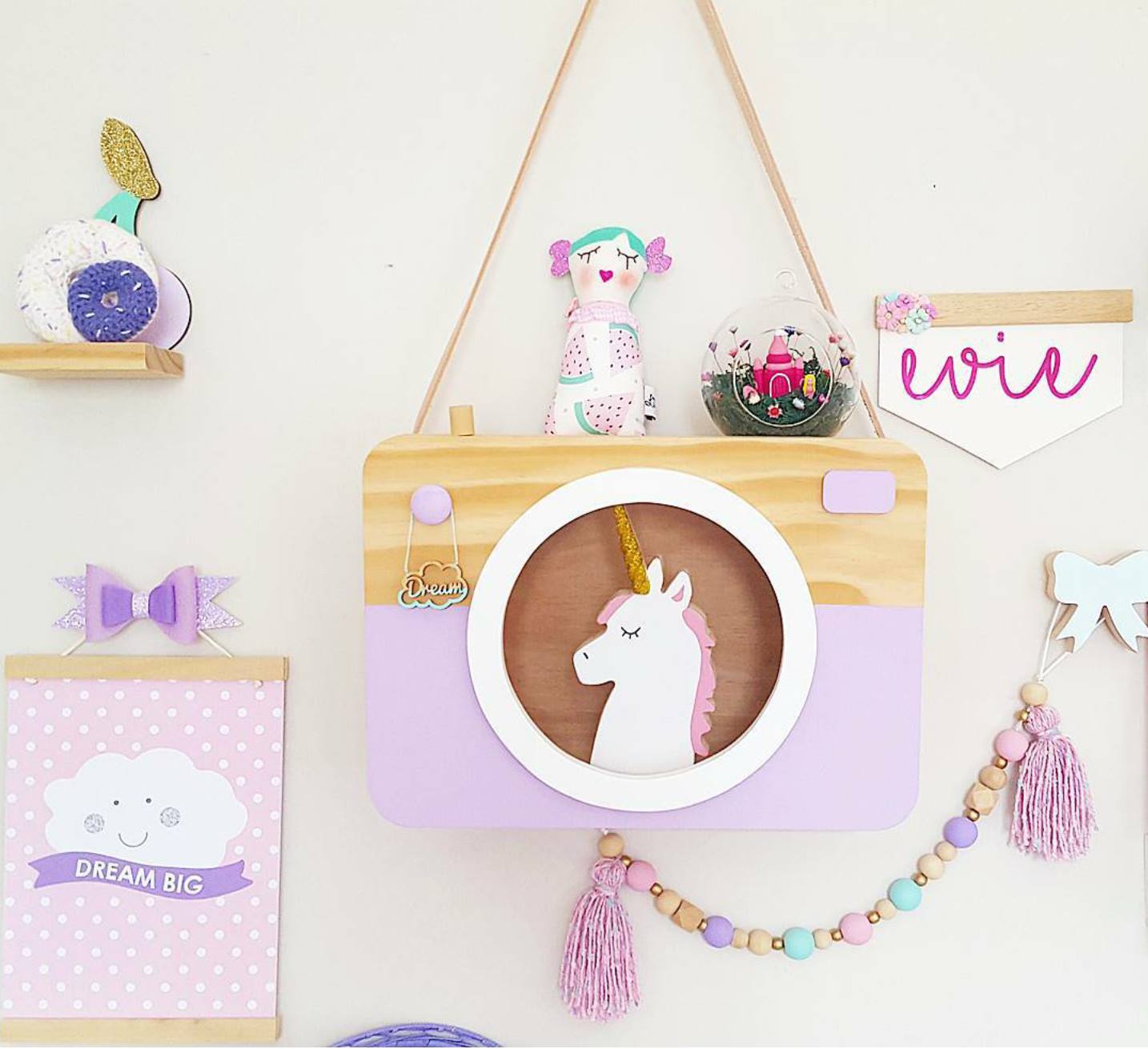 Camera Shaddow Box - Rectangle - Lilac