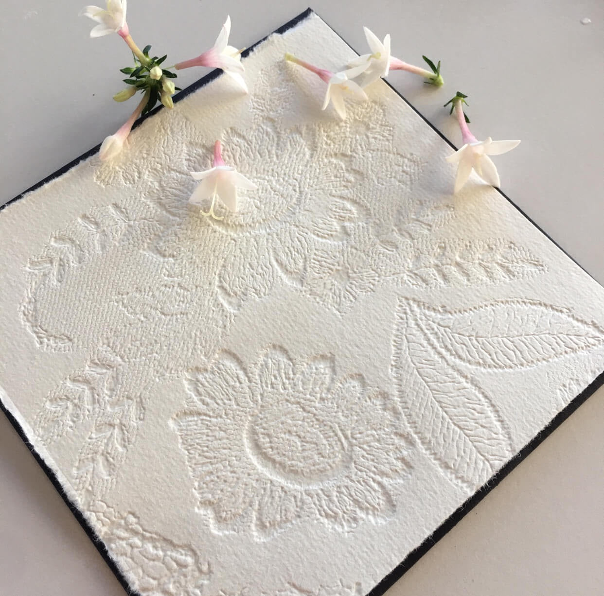 A5 Hand Embossed Typo Card - Lace