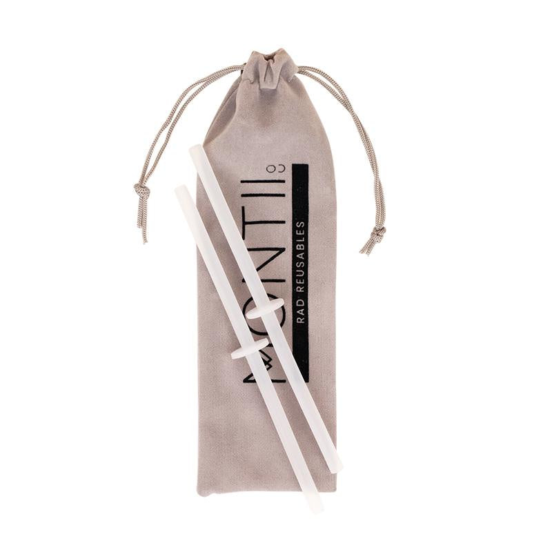 MontiiCo - Straw Set of 2 Silicone with Stoppers