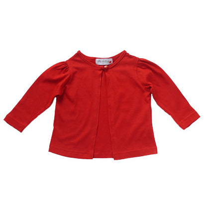 Organic Cotton Knit Cardigan - Red