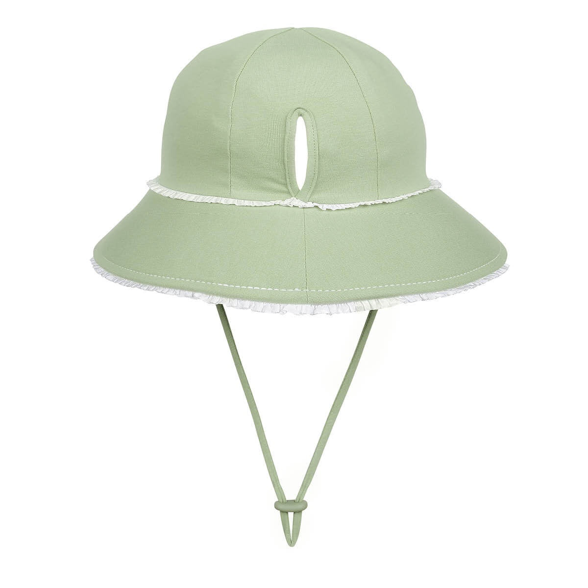 Bedhead - Girls Ponytail Bucket Hat UPF50+ - Ruffle Trim - Khaki